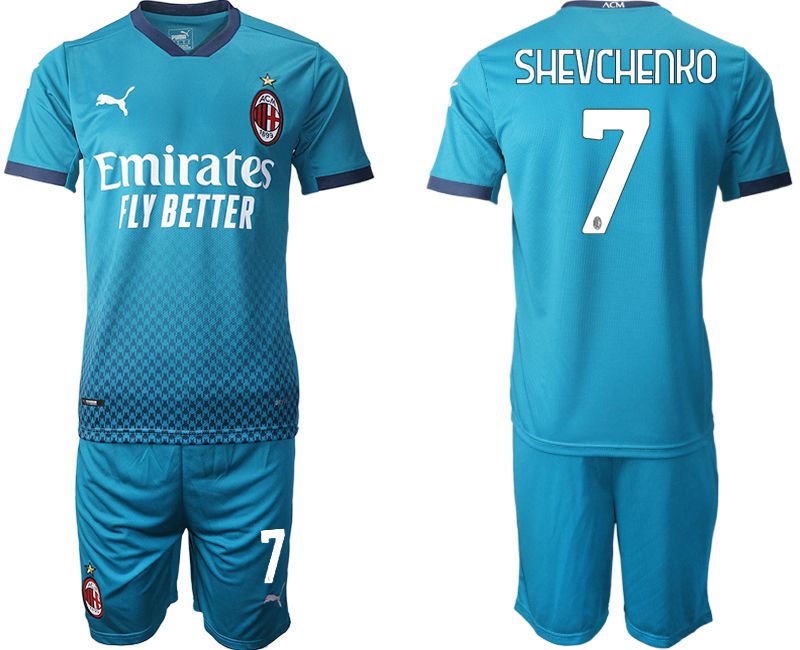 Men 2020-2021 club AC milan away #7 blue Soccer Jerseys1->ac milan jersey->Soccer Club Jersey